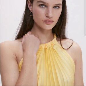 Elegant Yellow Halter Dress MANGO